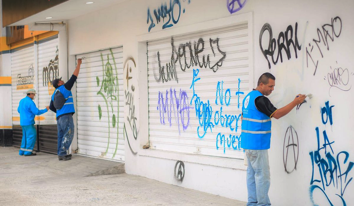 actos-de-vandalismo-durante-marcha-del-dia-del-trabajo-son-eliminados-por-alcaldia-de-san-salvador